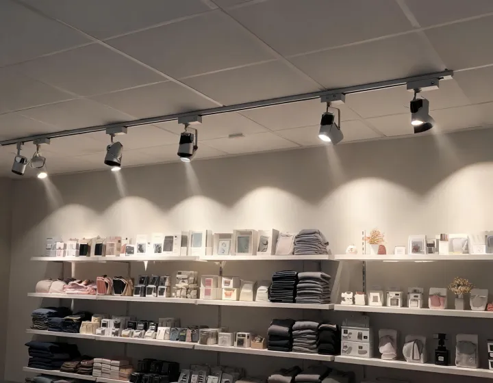 Retail track lighting mock-up
